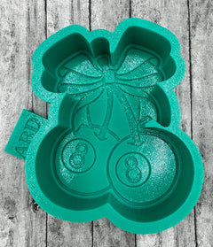 Eight Ball Cherries with Bow Freshie Silicone Mold