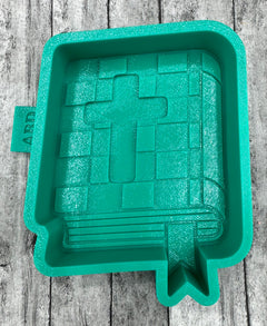 Checkered Bible with Cross Freshie Silicone Mold