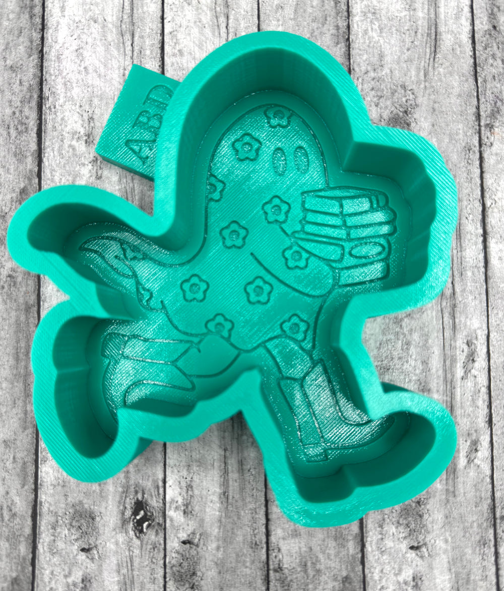 Running Ghost with Daisies Books Silicone Mold