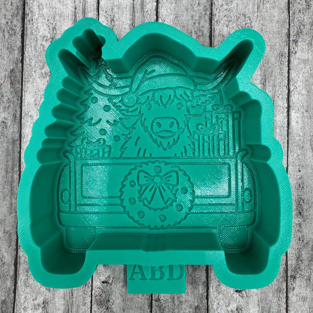 Highland Cow Christmas Backend of Truck Silicone Mold