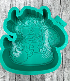 Highland Cow on a Flamingo Float Freshie Silicone Mold