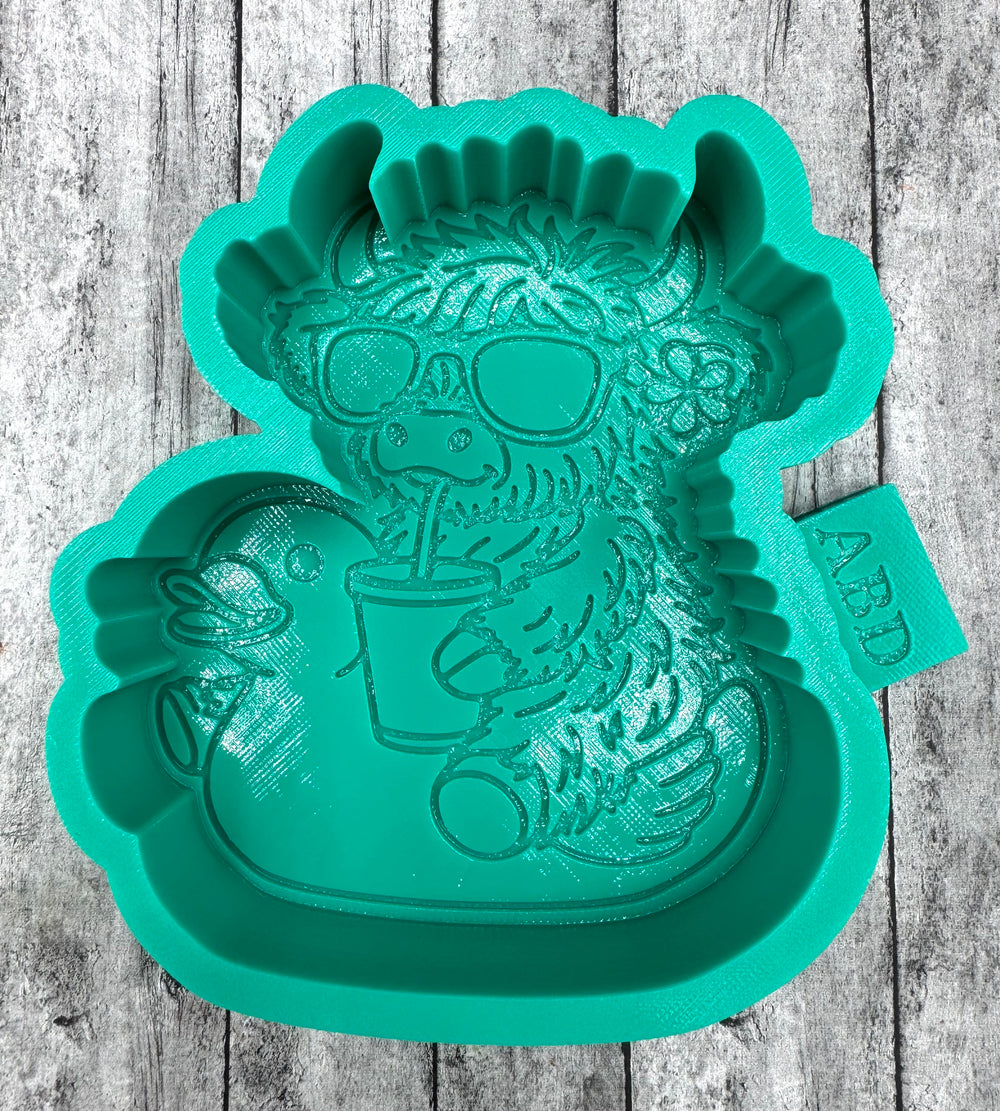 Highland Cow on a Duck Float Freshie Silicone Mold