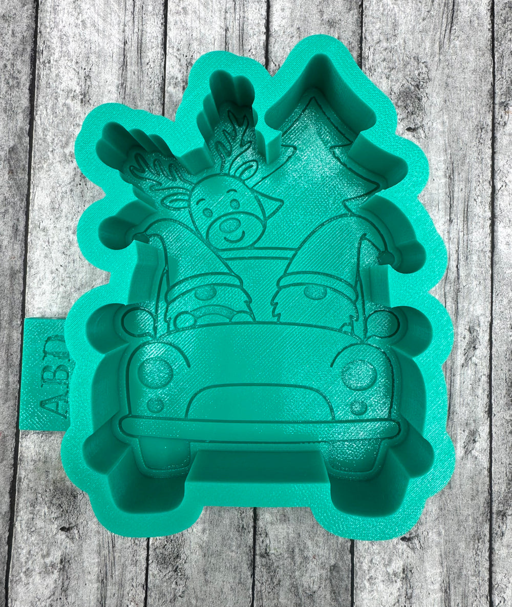 Gnomes, Reindeer and Tree Christmas Truck Freshie Silicone Mold