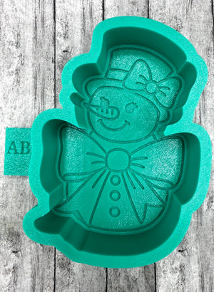 Snowman with Hat and Bow Freshie Silicone Mold
