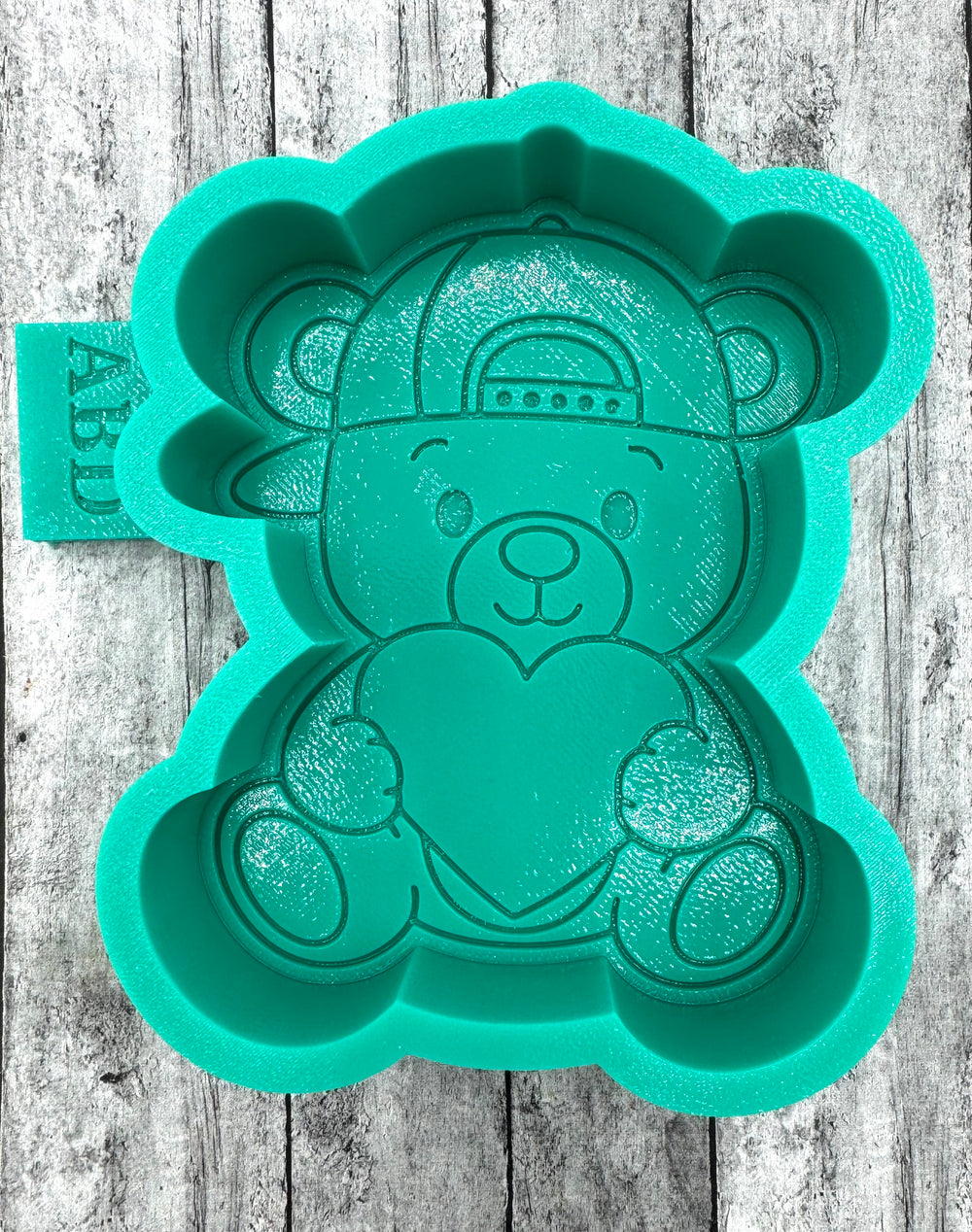 Bear with Ball Cap Valentine Freshie Silicone Mold