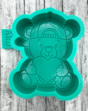 Bear with Ball Cap Valentine Freshie Silicone Mold
