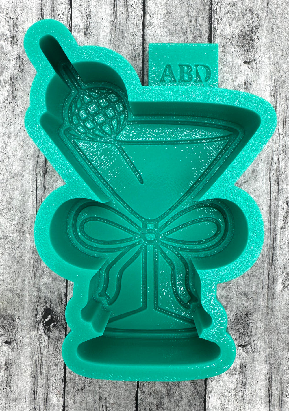 New Year Martini Glass with Disco Ball Olive Freshie Silicone Mold