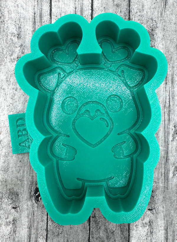 Pig with Heart Ears and Blowing Bubble Valentine Freshie Silicone Mold