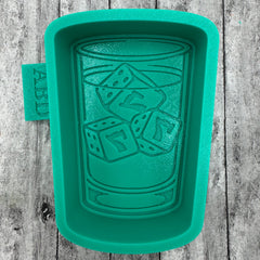 Green silicone mold with dice design with lucky 7