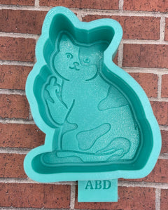 Kitty Flipping Middle Finger Silicone Mold- Freshie Mold, Silicone Molds, Molds for Freshies, Wax Mold, Cement Mold, Aroma Bead Mold