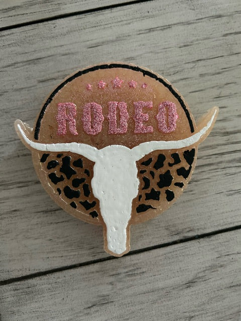 Rodeo Leopard Circle steer Skull Freshie Silicone Mold