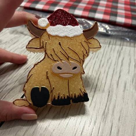Highland Cow in Santa Hat Silicone Mold
