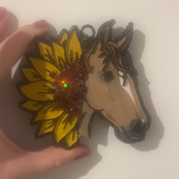 Horse with Sunflower Silicone Mold