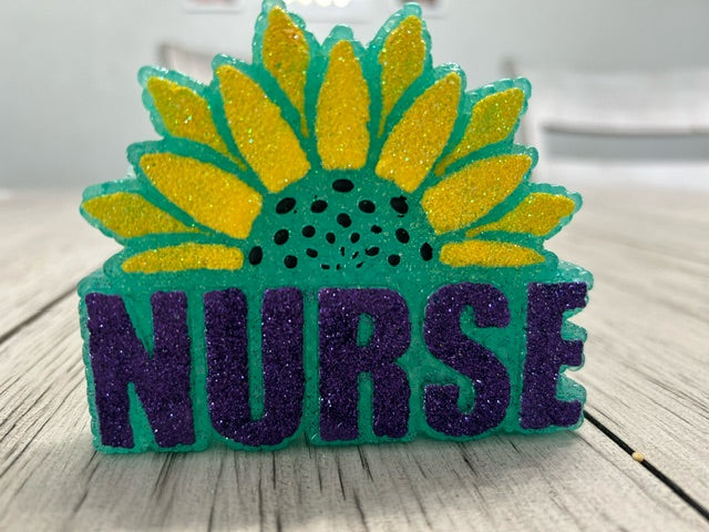 Nurse Sunflower Half Circle Freshie Silicone Mold