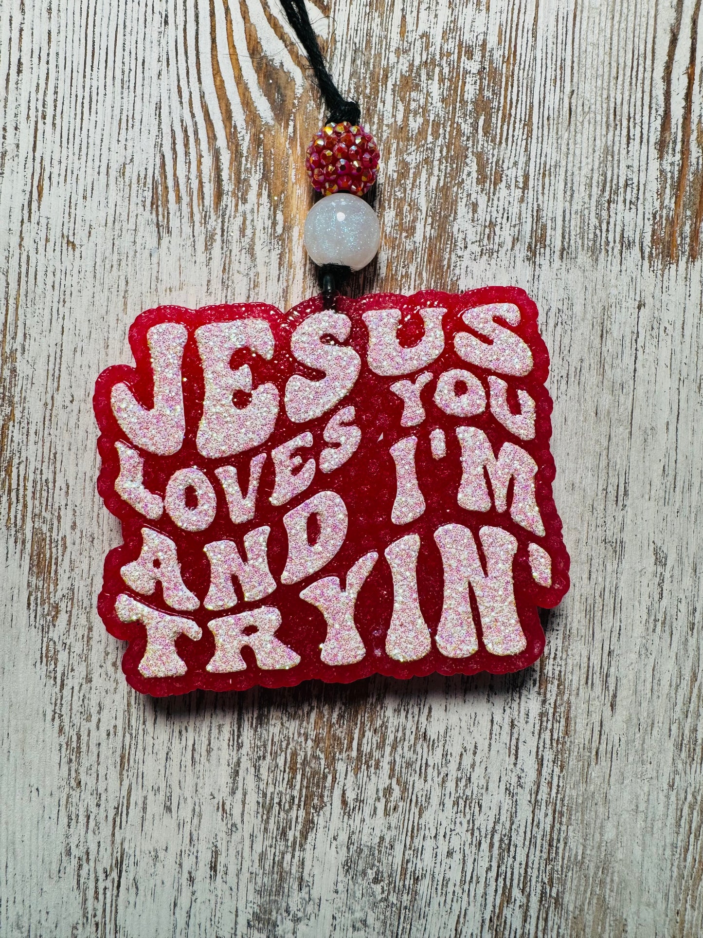 Jesus Loves you I’m Trying Freshie Mold