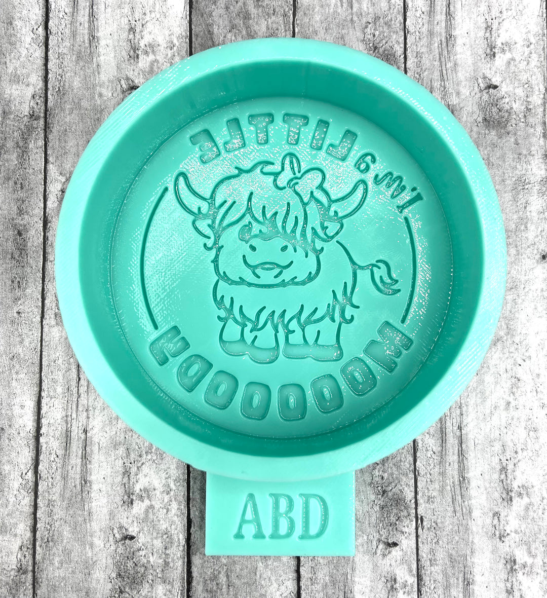 Baby Highland Cow Moody Circle Freshie Silicone Mold