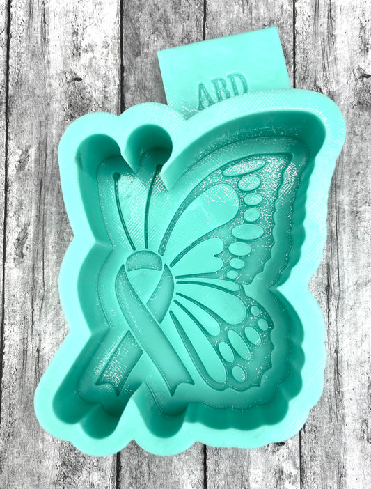 Awareness Breast Cancer Profile Butterfly Freshie Silicone Mold