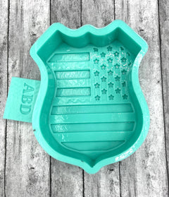Police Badge with Flag Stars Freshie Silicone Mold
