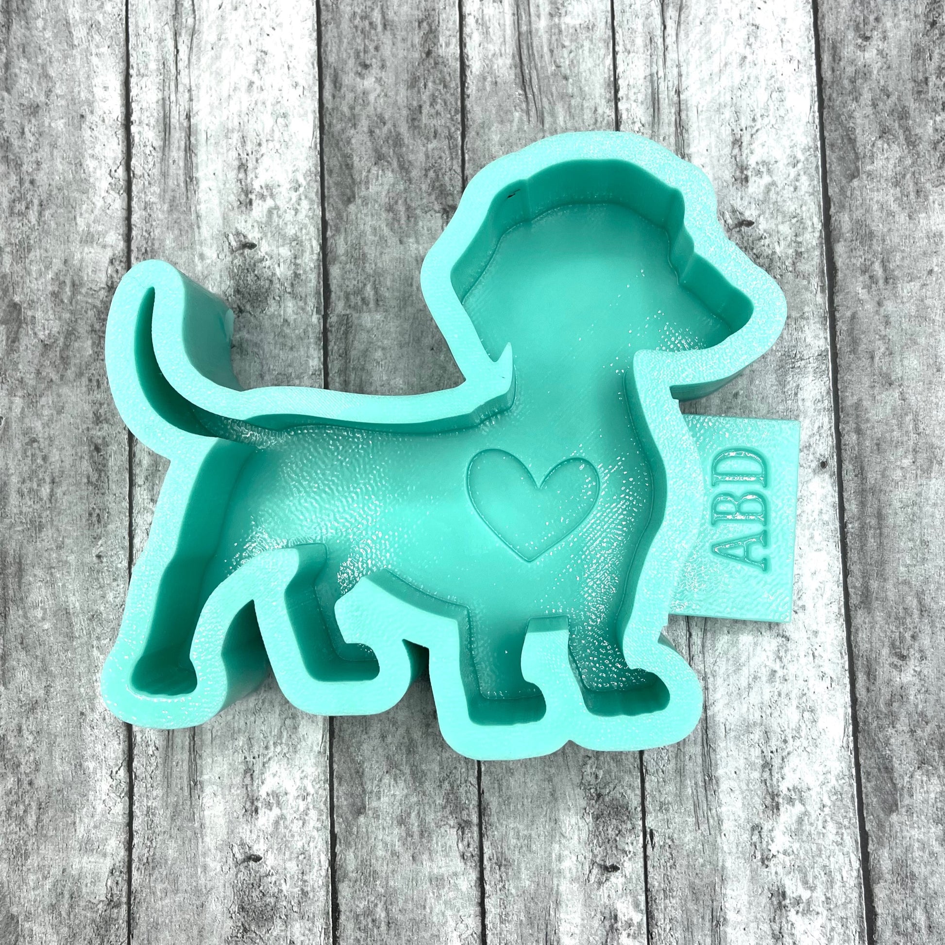 Weiner Dog with Heart Silicone Mold 