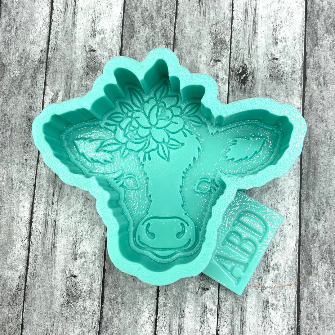 Cow with Flowers silicone mold  