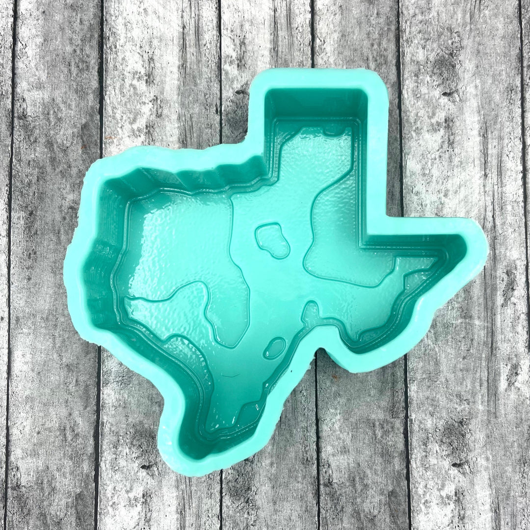 Texas with Cow Print Silicone Mold
