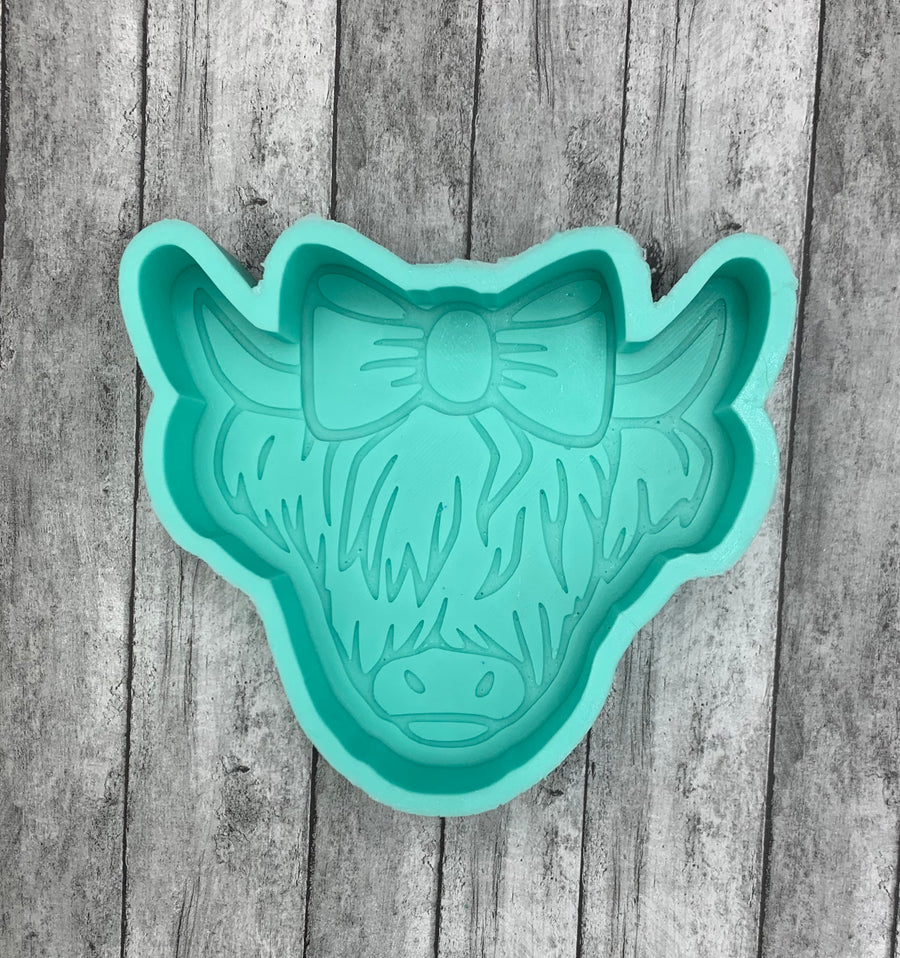 Highland Cow with Bow Silicone Mold