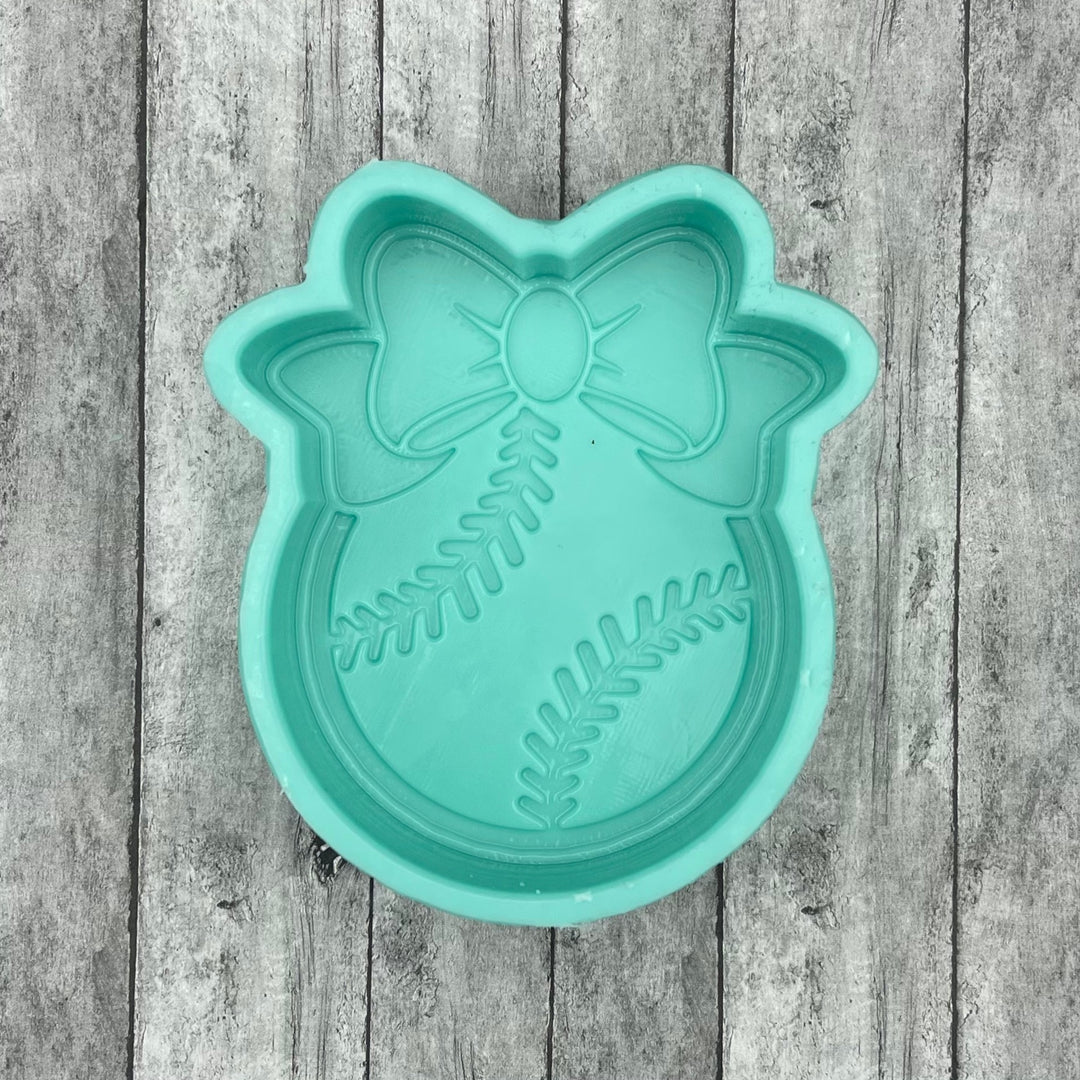 Baseball with Bow Silicone Mold