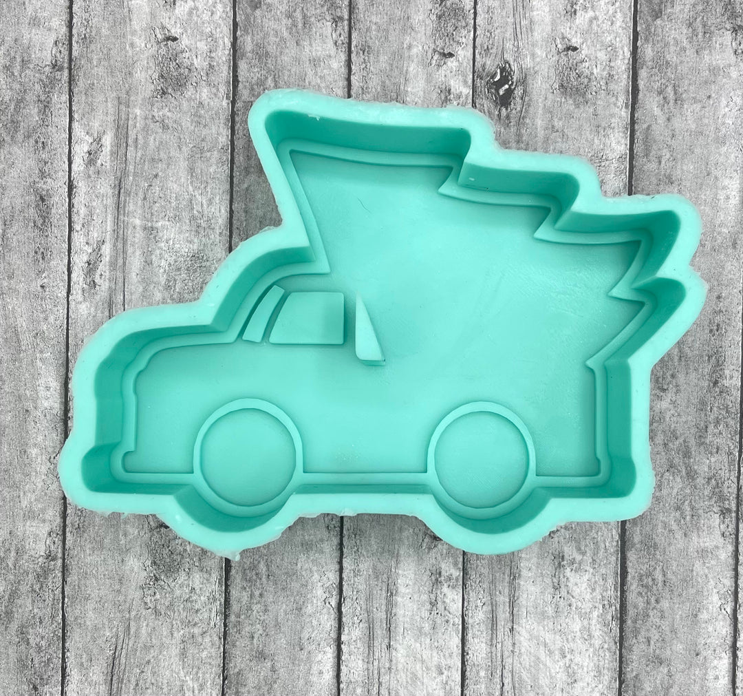 Truck with Tree Christmas Freshie Silicone Mold