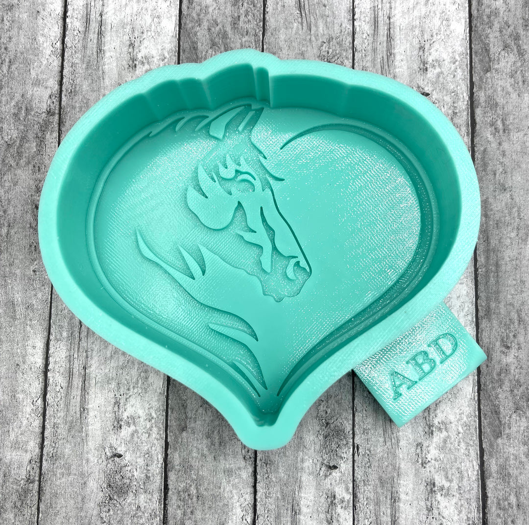 Horse Head with Heart Silhouette Freshie Silicone Mold