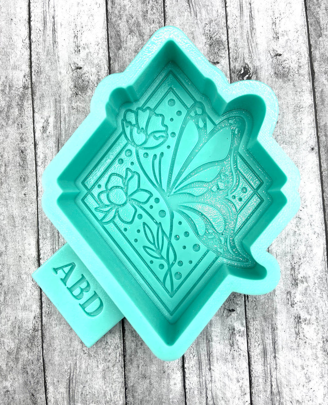 Butterfly Flowers Diamond shaped Freshie Silicone Mold