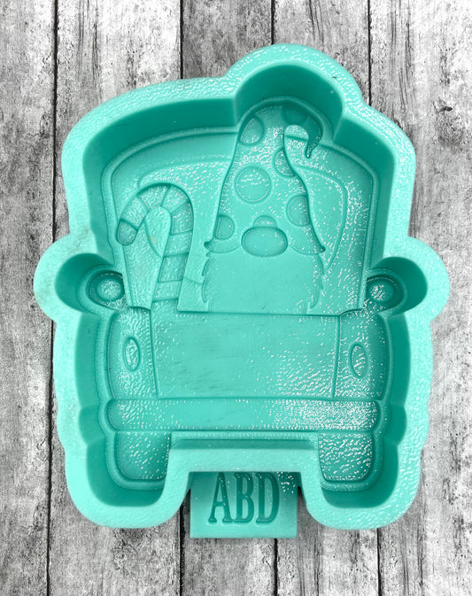 Gnome Truck with Candy Cane Freshie Silicone Mold