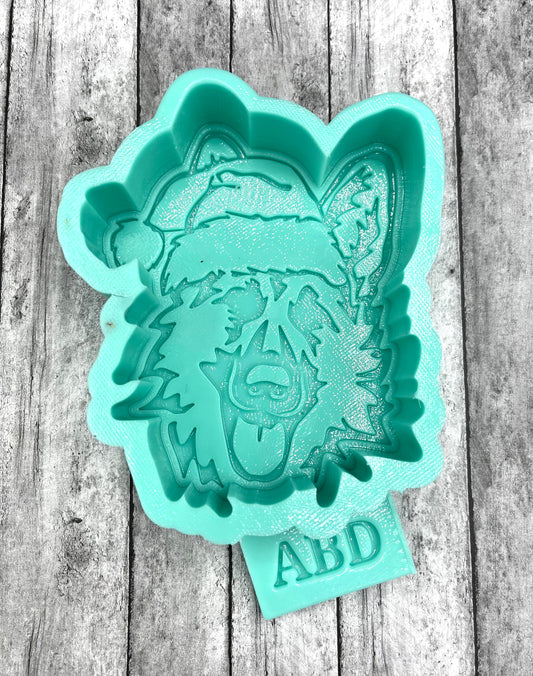 German Shepherd Santa Hat Freshie Silicone Mold