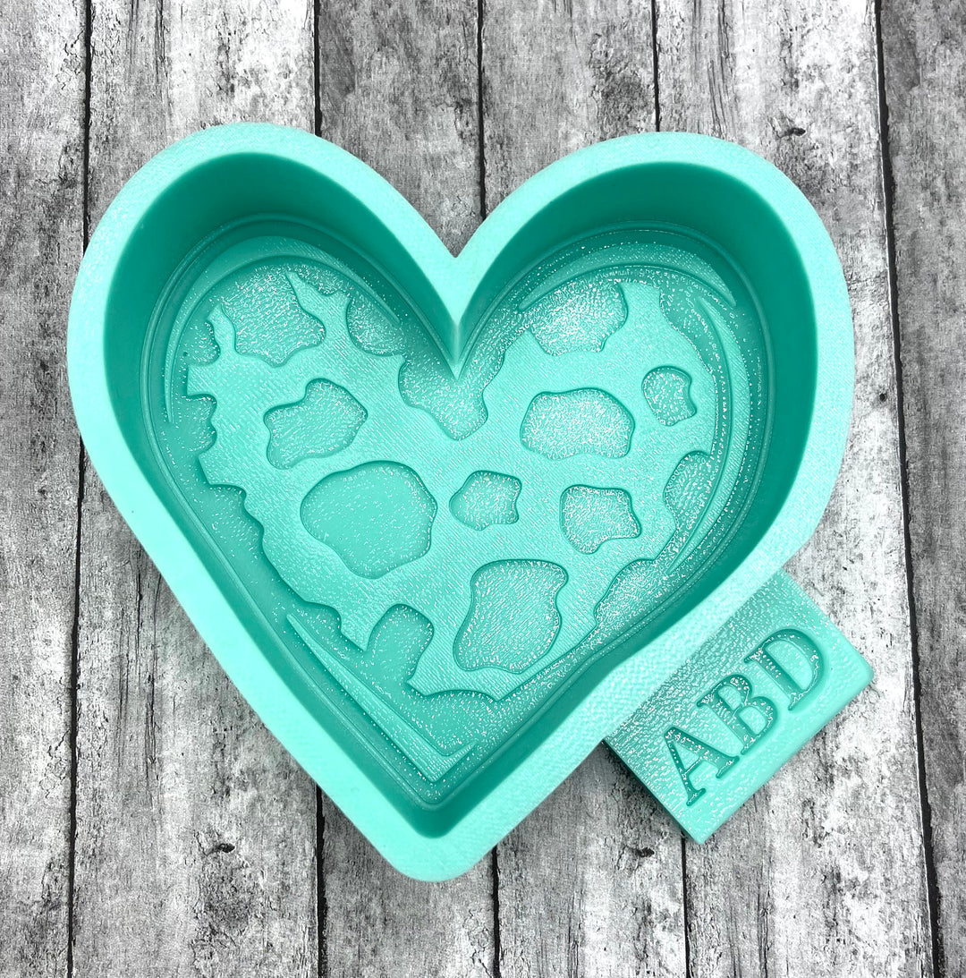 Cow Spot Heart Freshie Silicone Mold