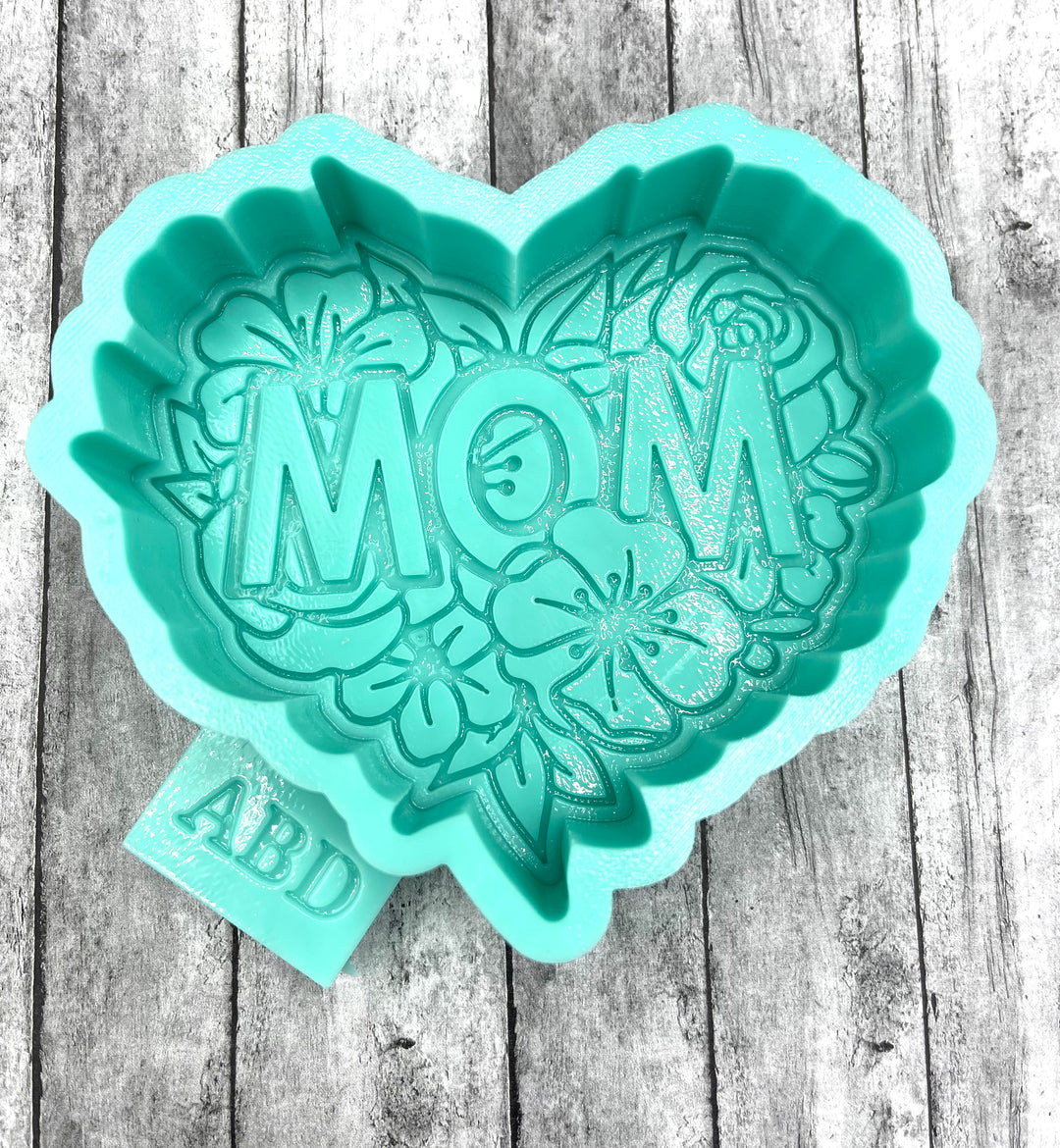 Mom Heart Flowers Freshie Silicone Mold