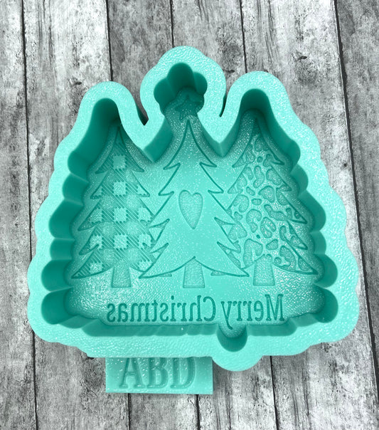 Three Christmas Trees Freshie Silicone Mold