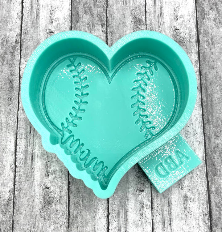 Baseball Heart Mom Freshie Silicone Mold