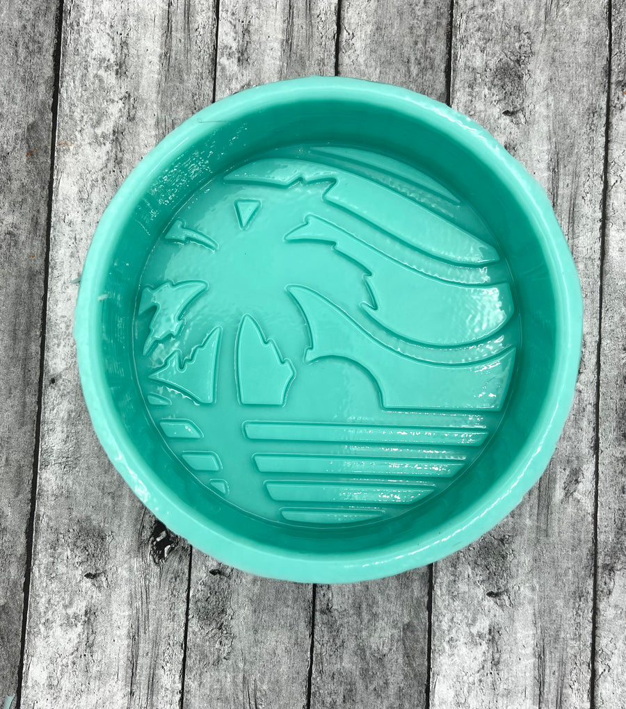 Round Tropical Sunset Silicone mold 