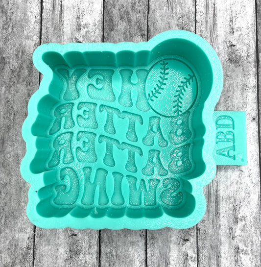 Hey Batter Batter Swing Baseball Square Freshie Silicone Mold