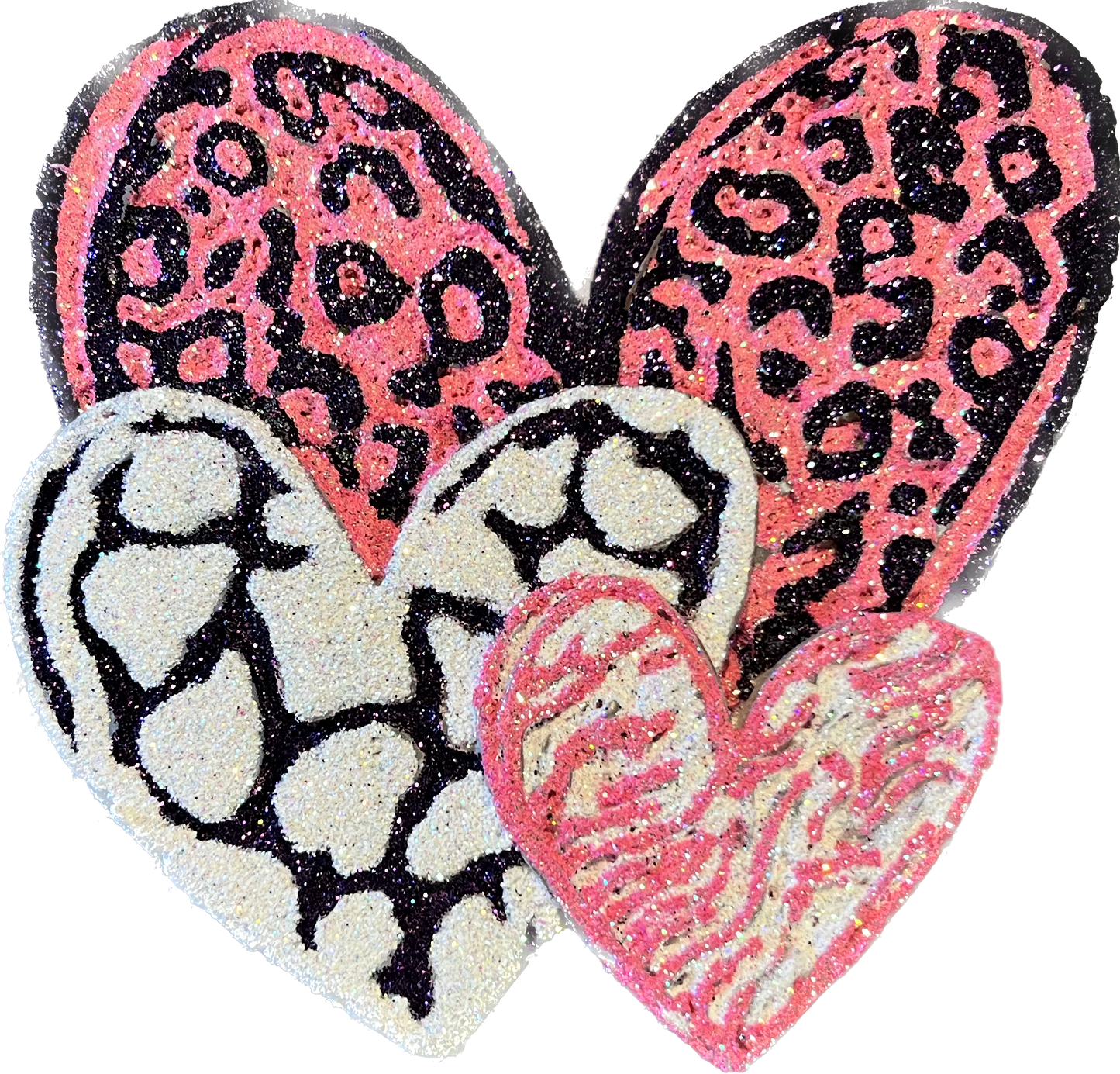 Animal Print Triple Heart Freshie Silicone Mold