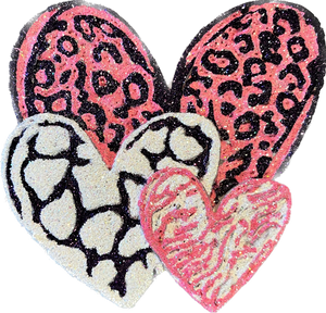 Animal Print Triple Heart Freshie Silicone Mold