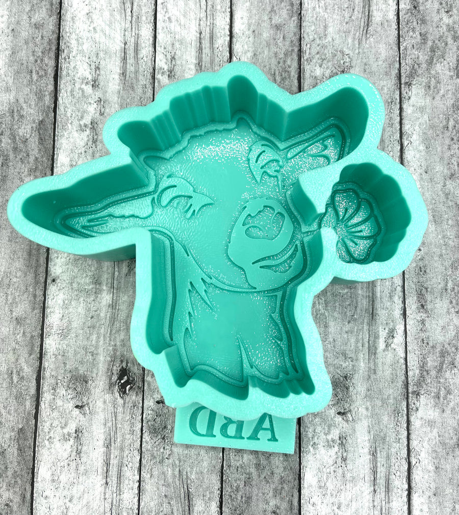 Goat with Flower Silicone Mold