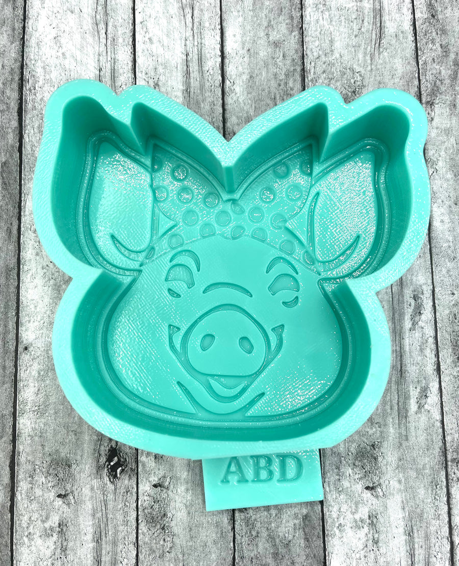 Pig with Bandana Silicone Mold
